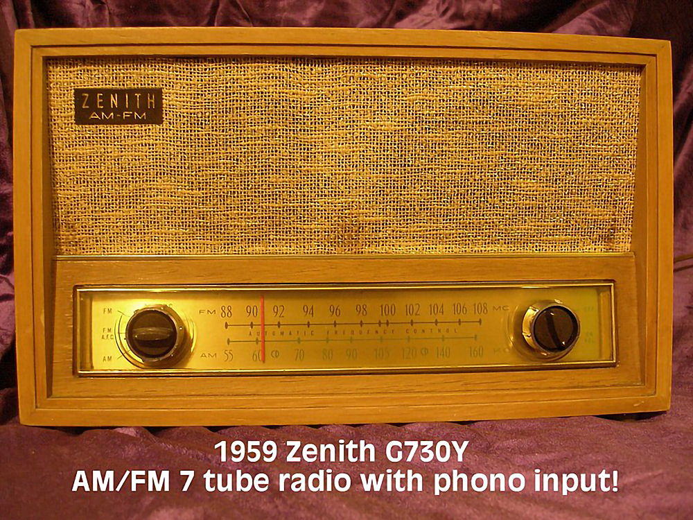 1959 Zenith G730Y AM/FM tube radio